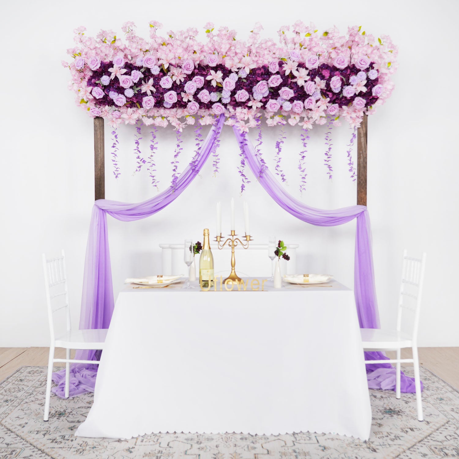 Rose Backdrop Flower Arrangement 3 picture